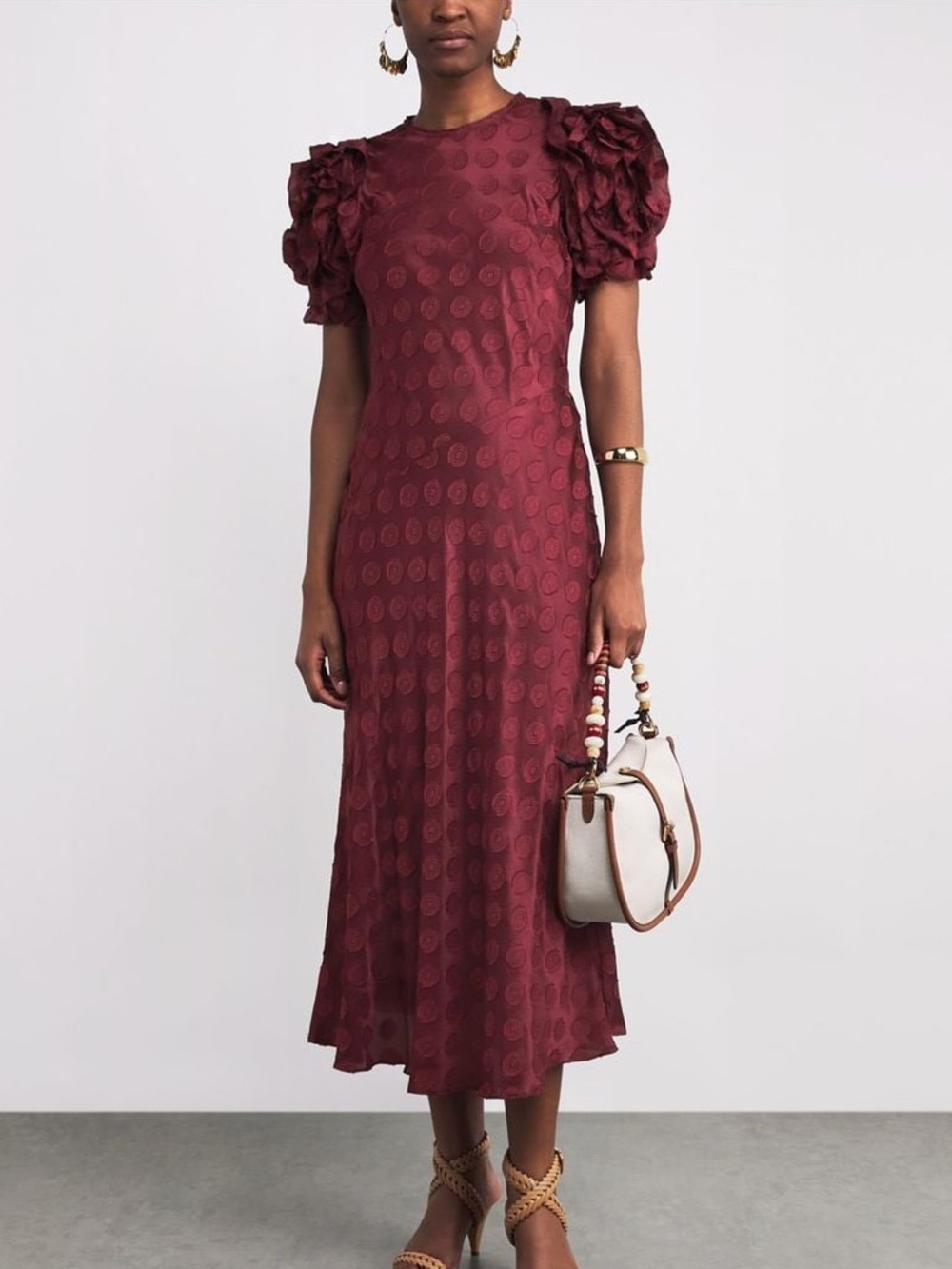 NWOT Ulla Johnson Burgundy Dress with Spaghetti Straps, Size US 6